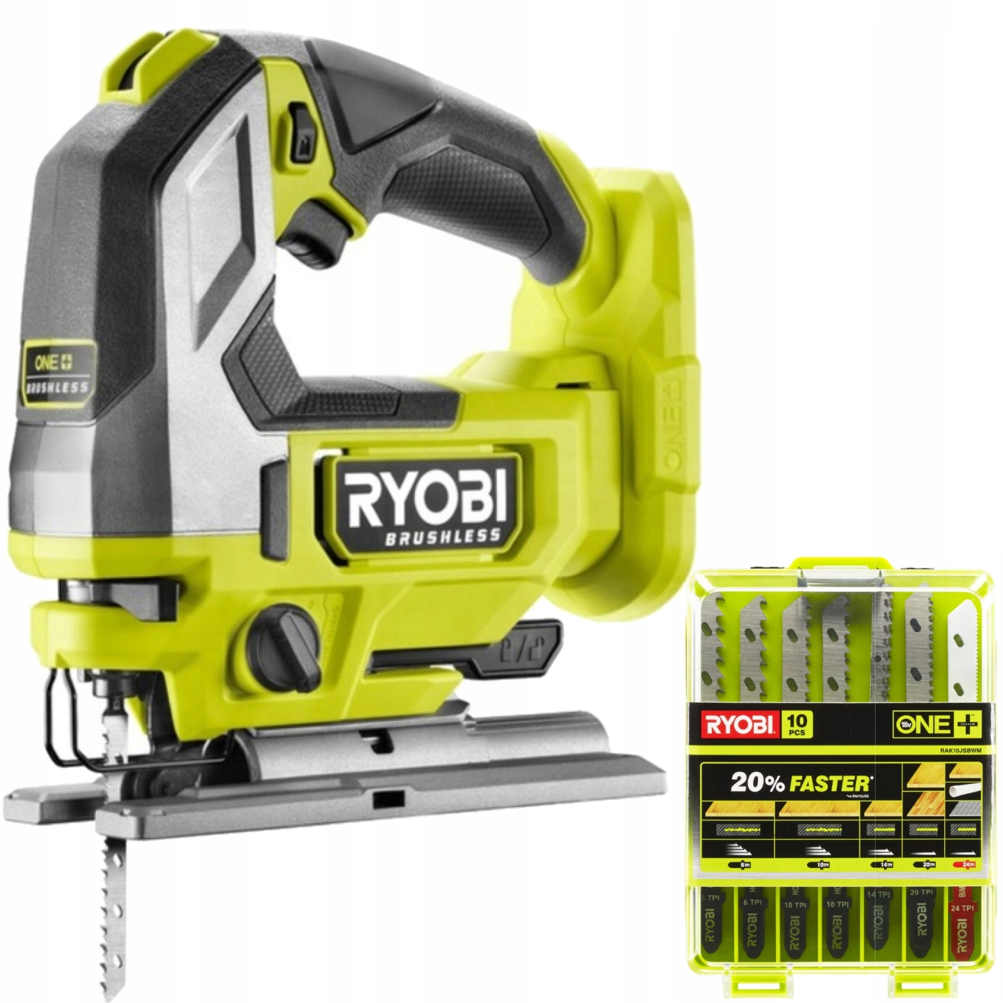 Ryobi Akumulátorová pila RJS18BL-0 18V One+ Sada pilových listů 10 Ks