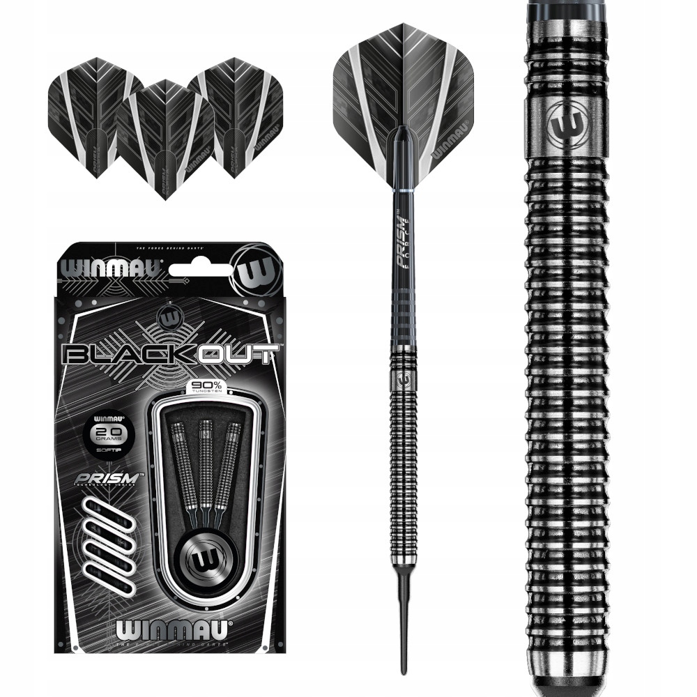 LOTKI RZUTKI DART WINMAU BLACKOUT PROSTE 20G SOFT