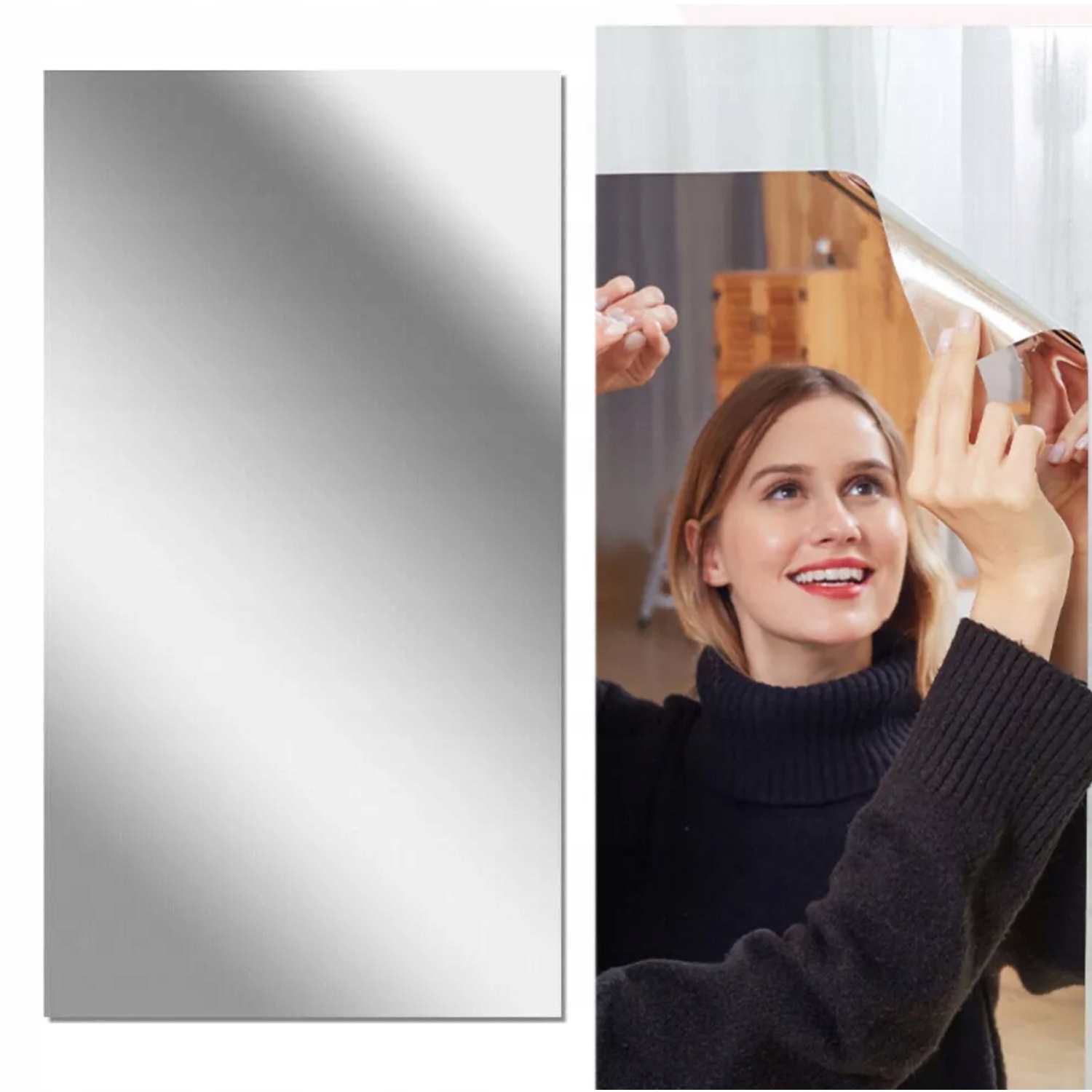 Fólie Zrcadlová Nalepovací Samolepicí Zrcadlo Na Nábytek Ze Stěny 200X60 CM