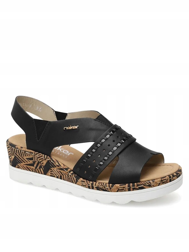 Rieker dámské sandály 67179-00 s plochým podpatkem velikost 37