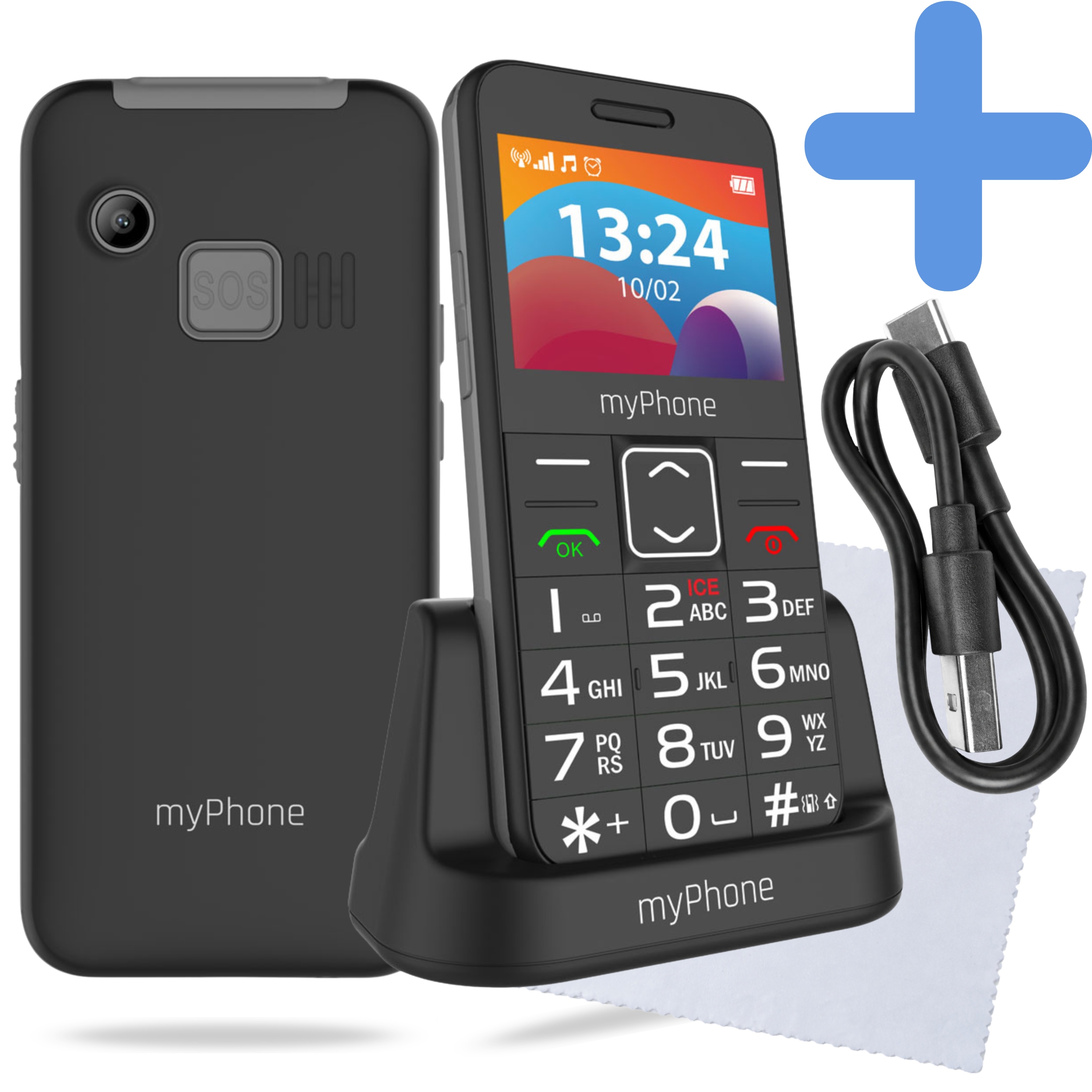 Mobilní Telefon Myphone Halo 3 Lte S Klávesnicí Pro Seniory, Stanice S Omáčkou