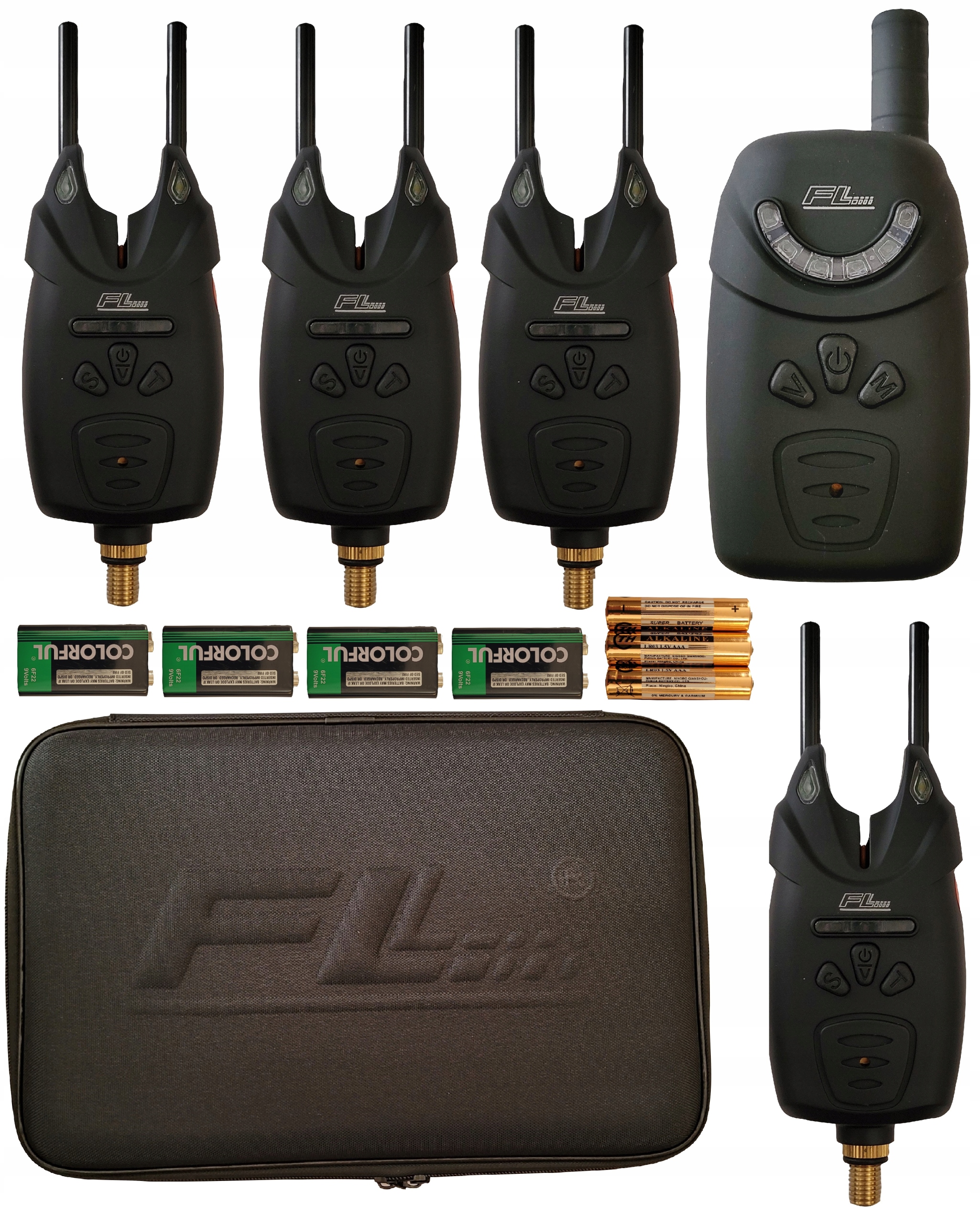 Zestaw 4x Sygnalizator brań Centralka czujnik brań