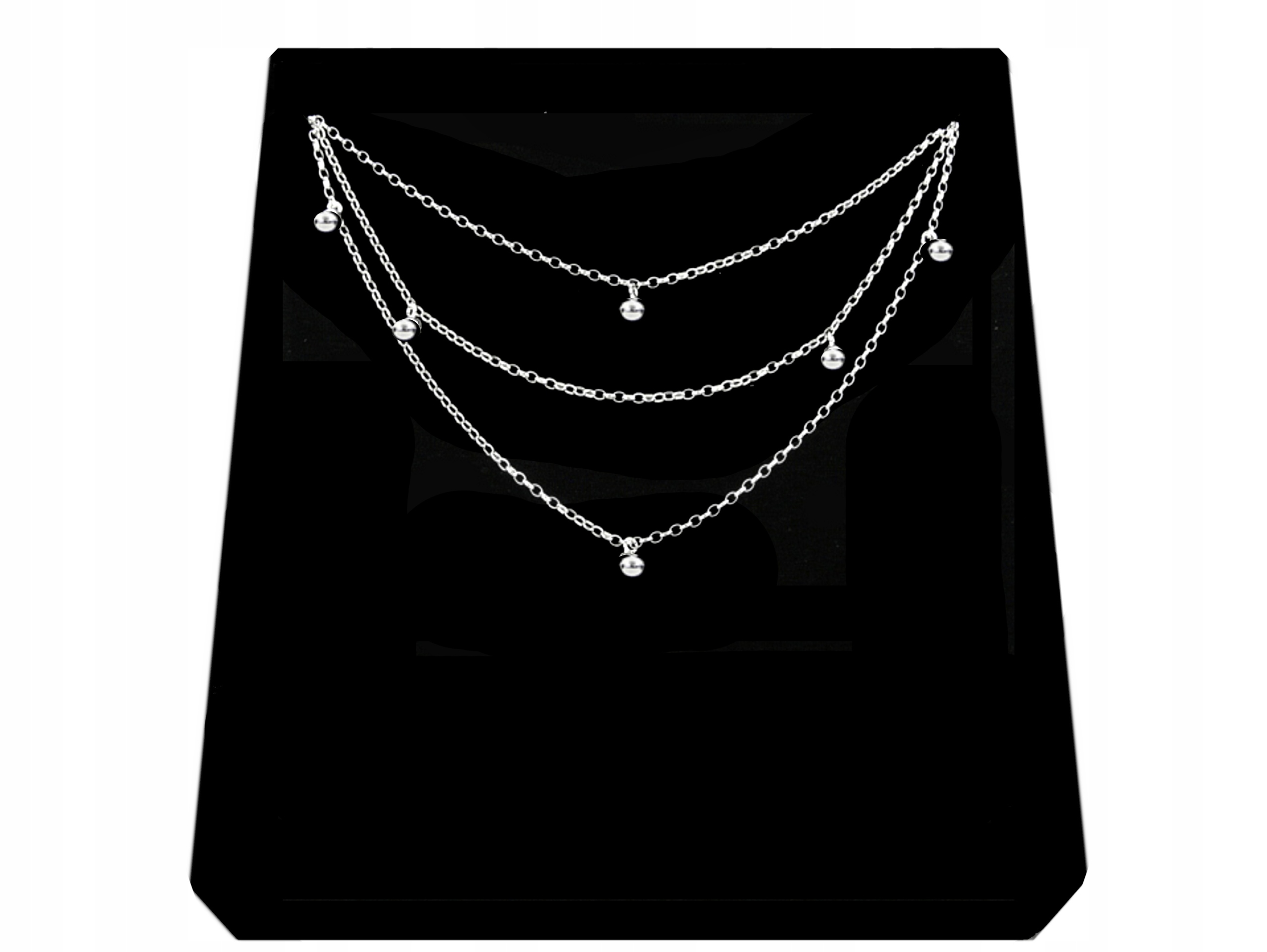 Elegantní stříbrný náhrdelník s kuličkami Kuličky 4 mm Stříbro pr 925