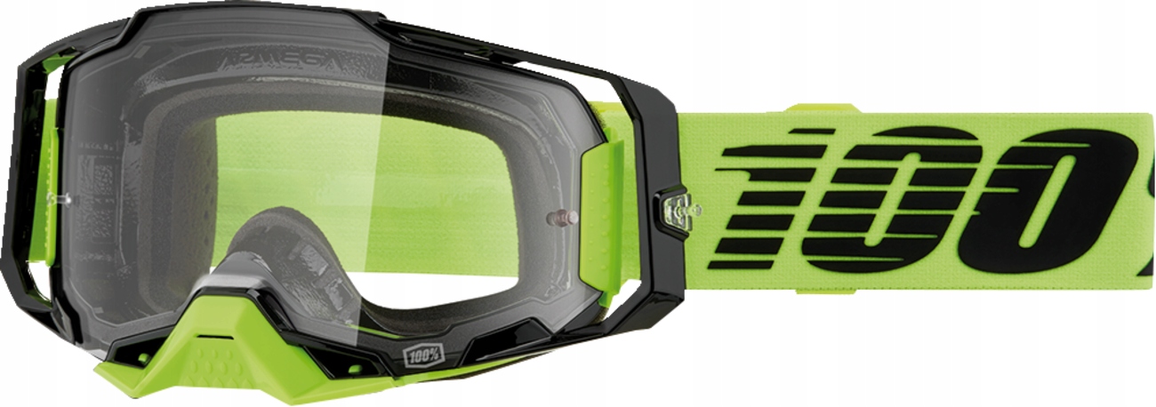 Okuliare 100 % Armega Neon Yellow s čírym sklom