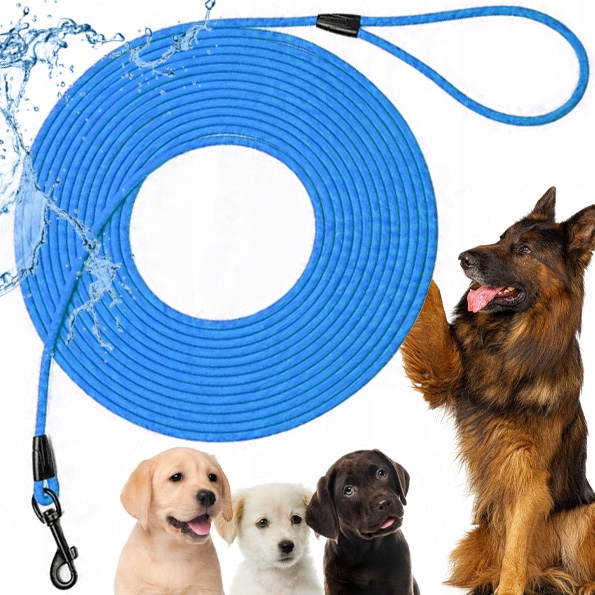 Levně Vodítko pro psa Silná Voděodolná Lanko Biothane Pvc 10 m