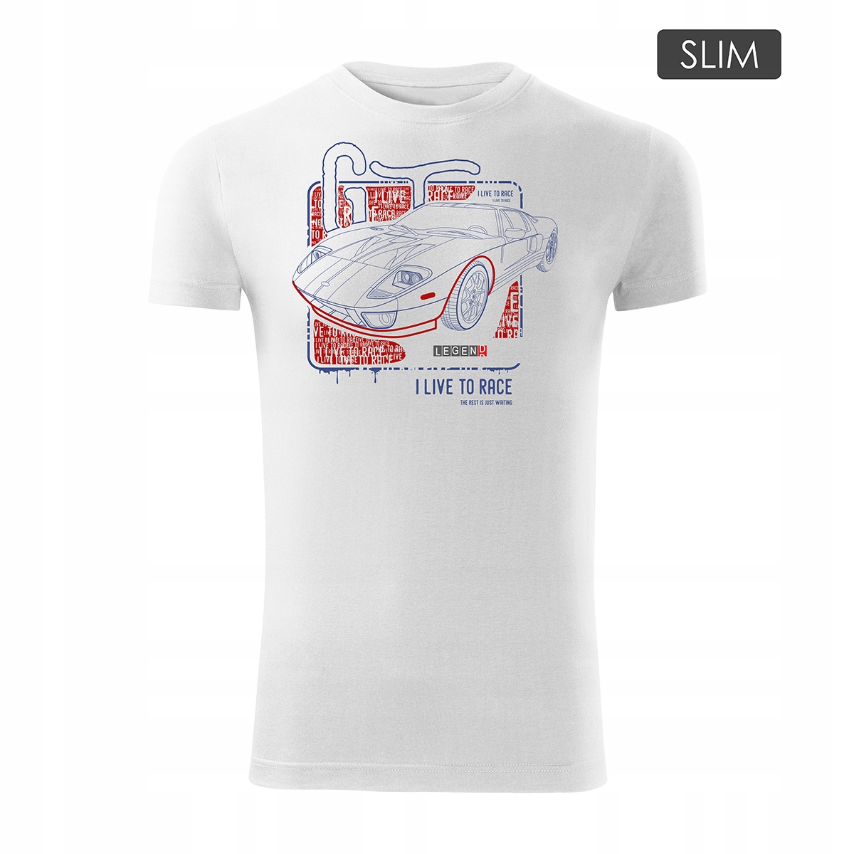 

Koszulka motoryzacyjna z samochodem Ford Gt Slim