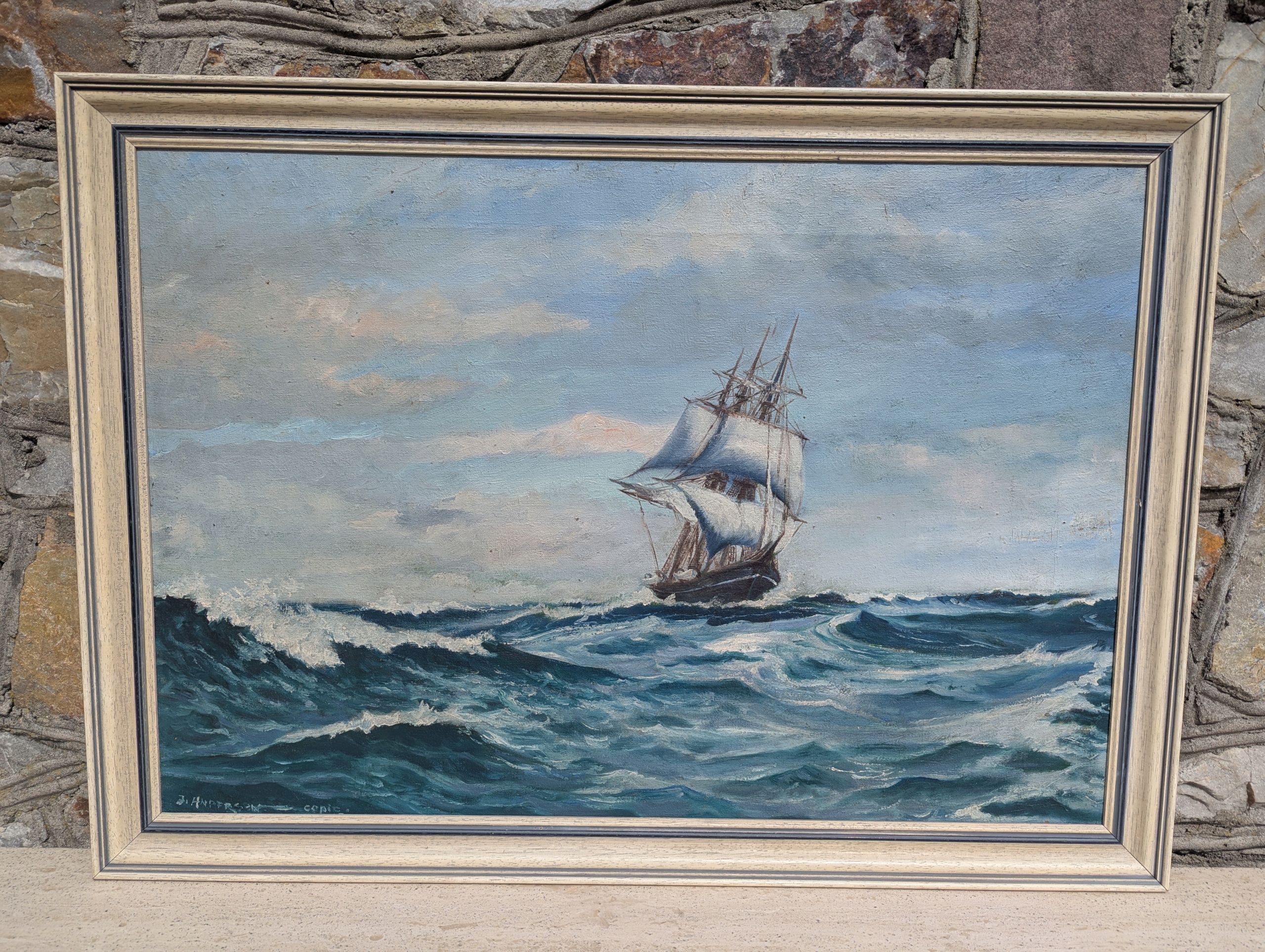 J.Andersen Żaglowiec Biała Rama Artviking