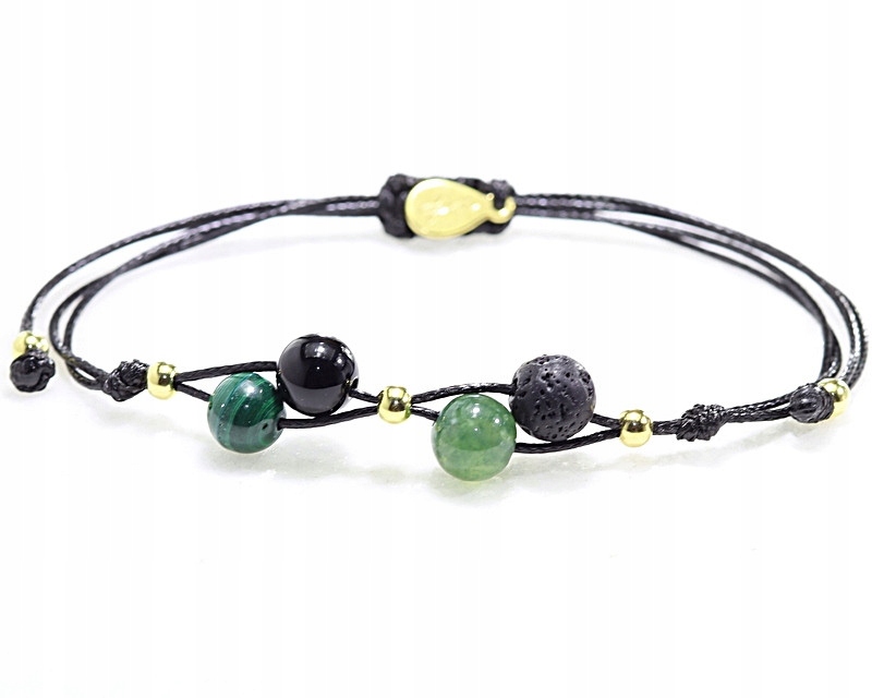 

Bransoletka Koziorożec Malachit Onyks Serbro Aglie