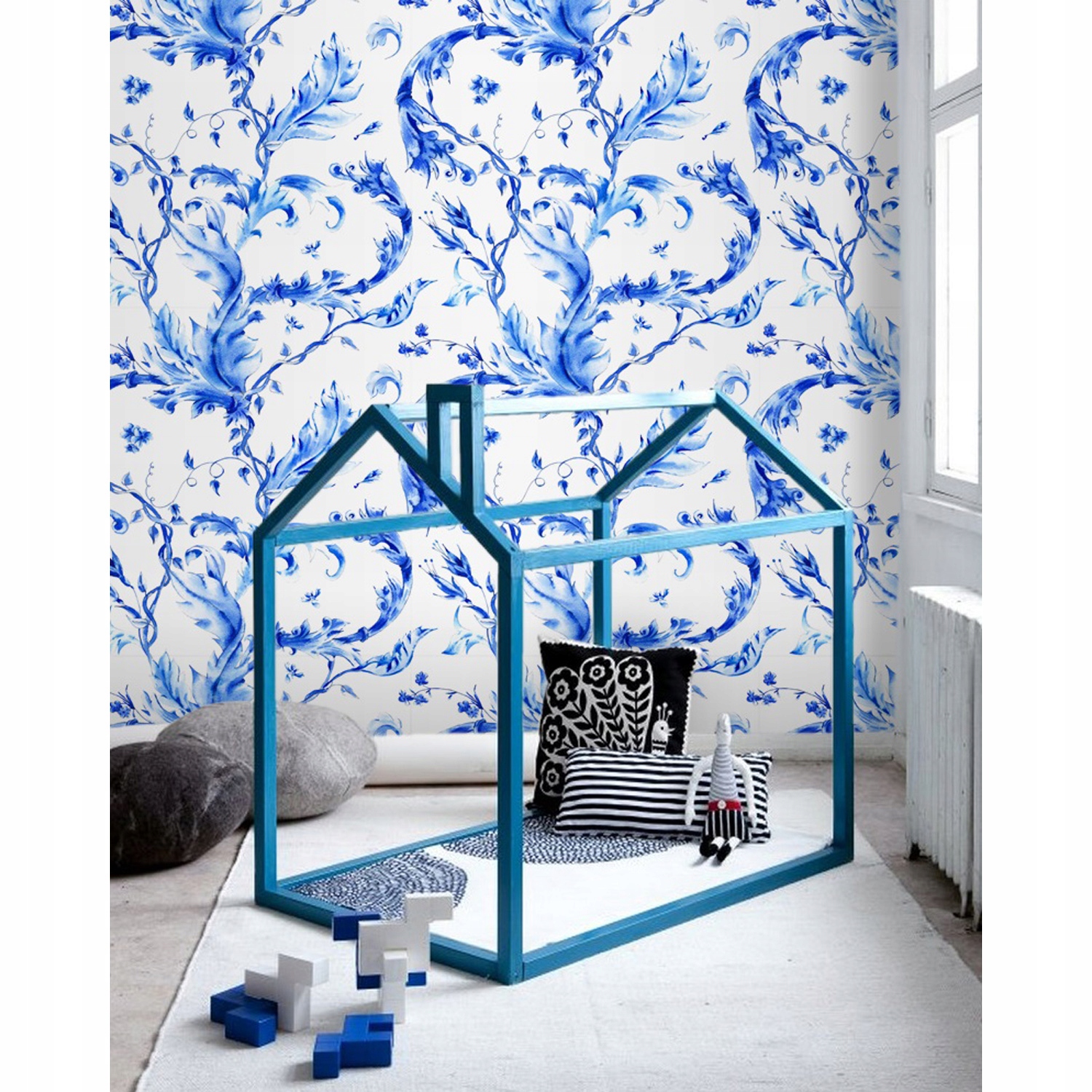 

Fototapeta do salonu Niebieski atrament 250x250 cm