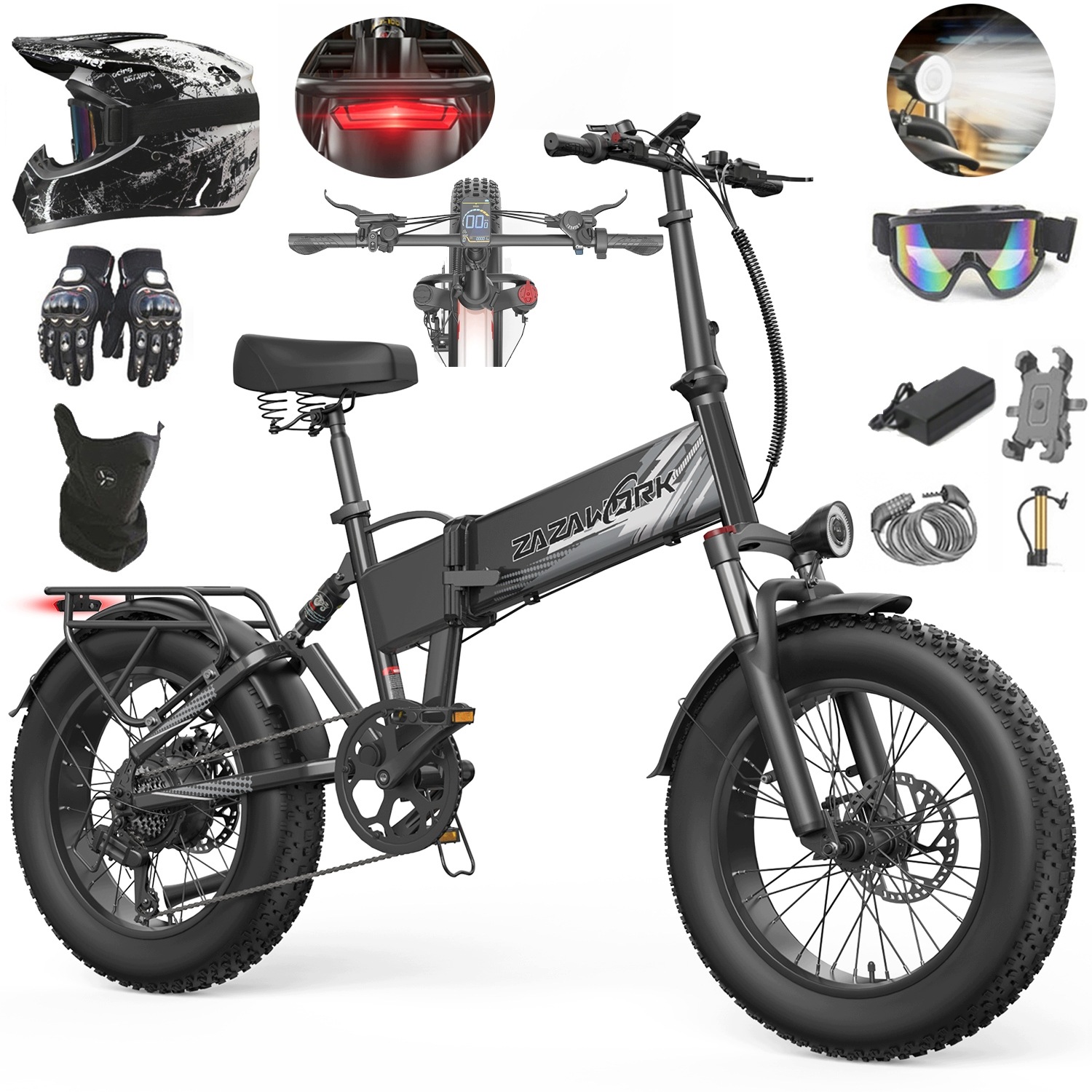 Skládací Elektrokolo CF1000 250W 48V20AH 120KM 20" přilba Pl
