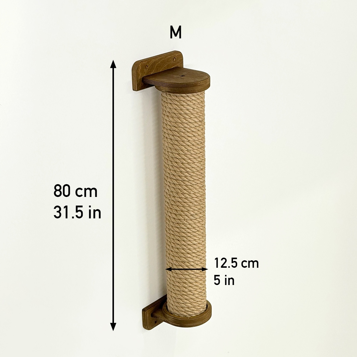Levně Škrabací sloupek pro kočky M-80 cm, velký, stabilní škrabadlo šrouby, tmavý dub