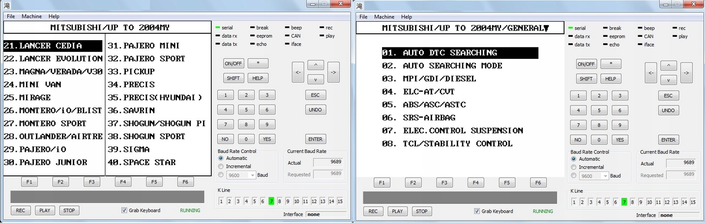 Interfejs diagnostyczny obd2 k-line do Mitsubishi Marka inna