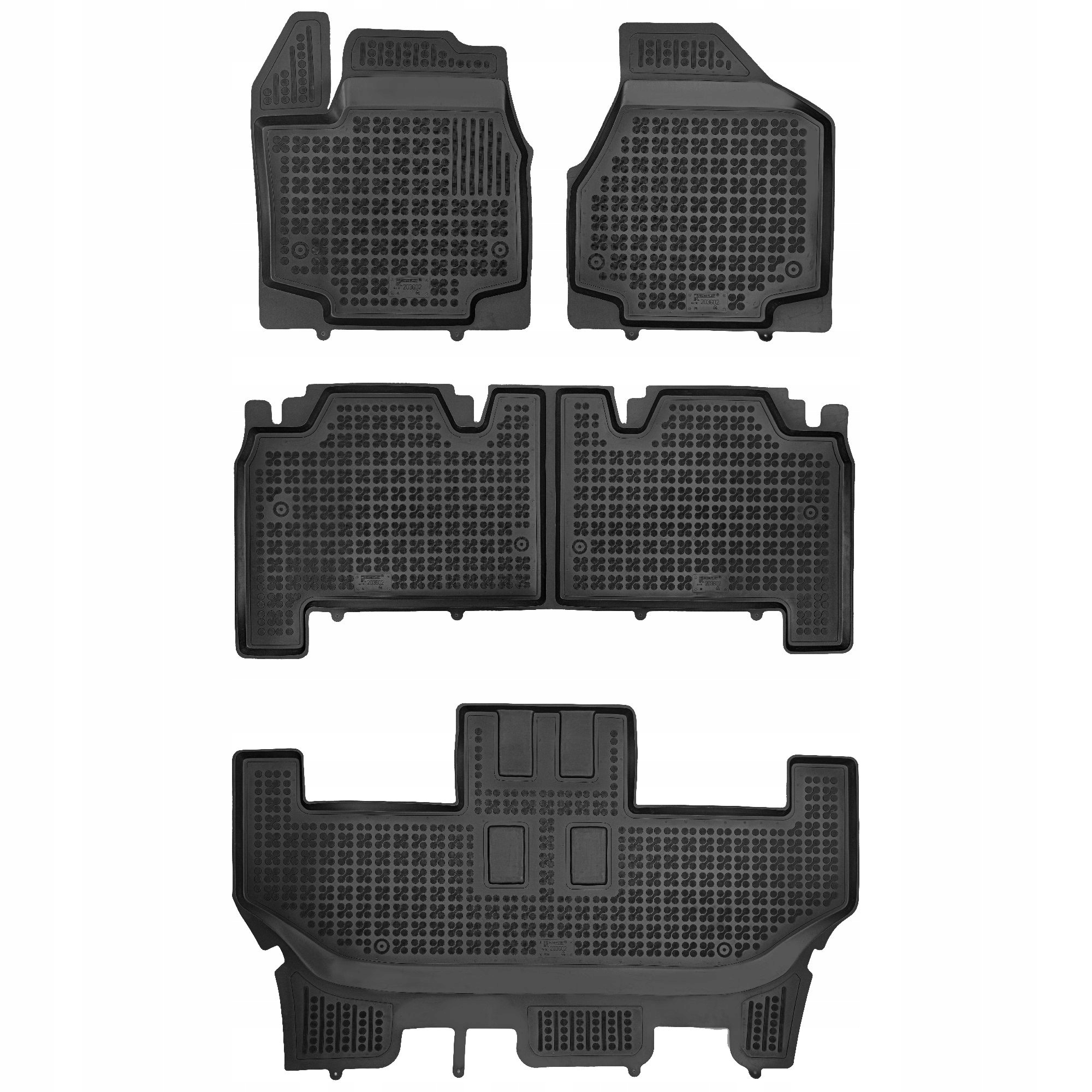 Gumové korytové rohože Chrysler Pacifica II 2016-2021 7 osobové, 8 osob