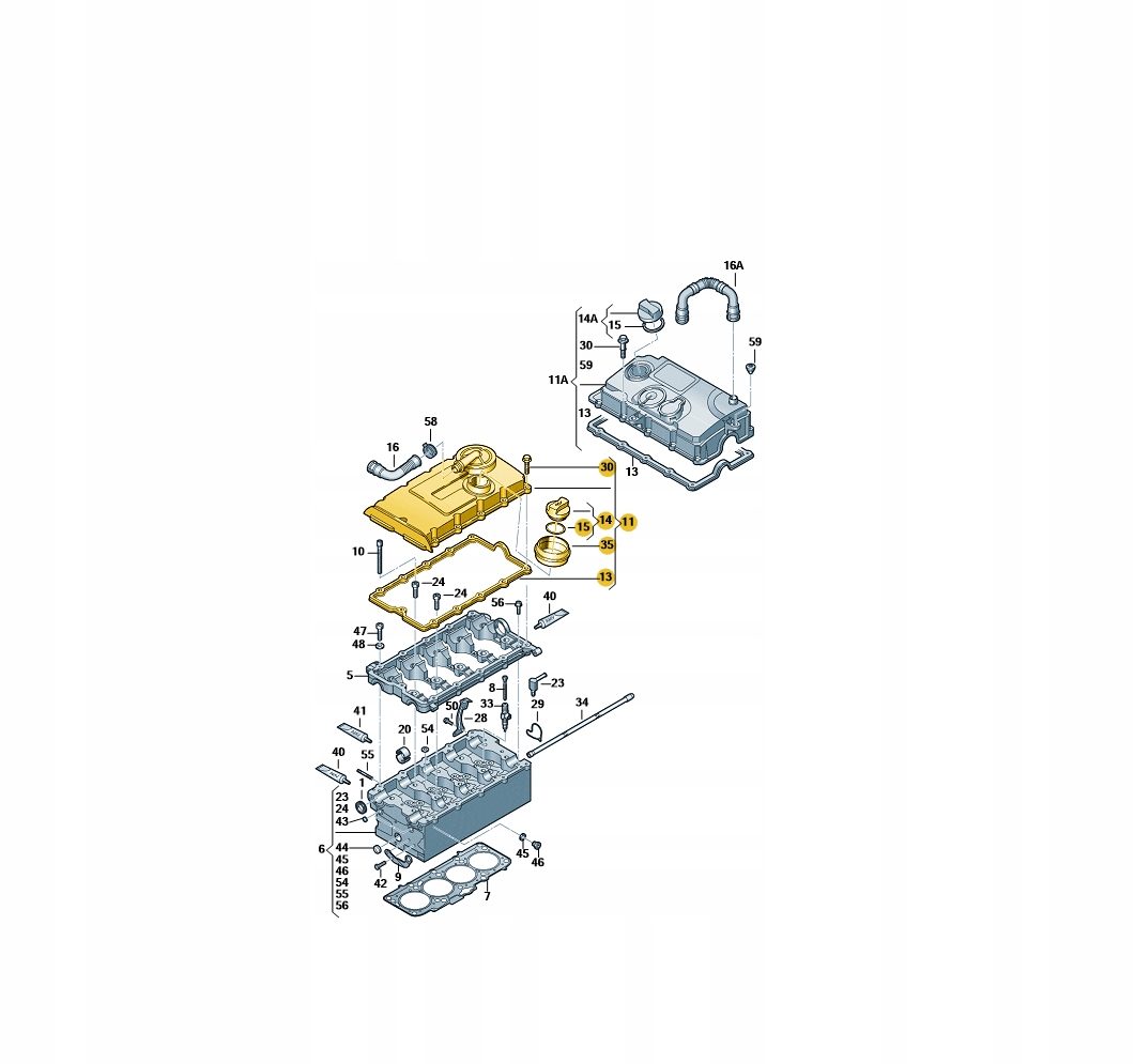 Nowa oryginalna pokrywa zaworów SEAT 2.0 TDI Numer katalogowy części 03G103469K