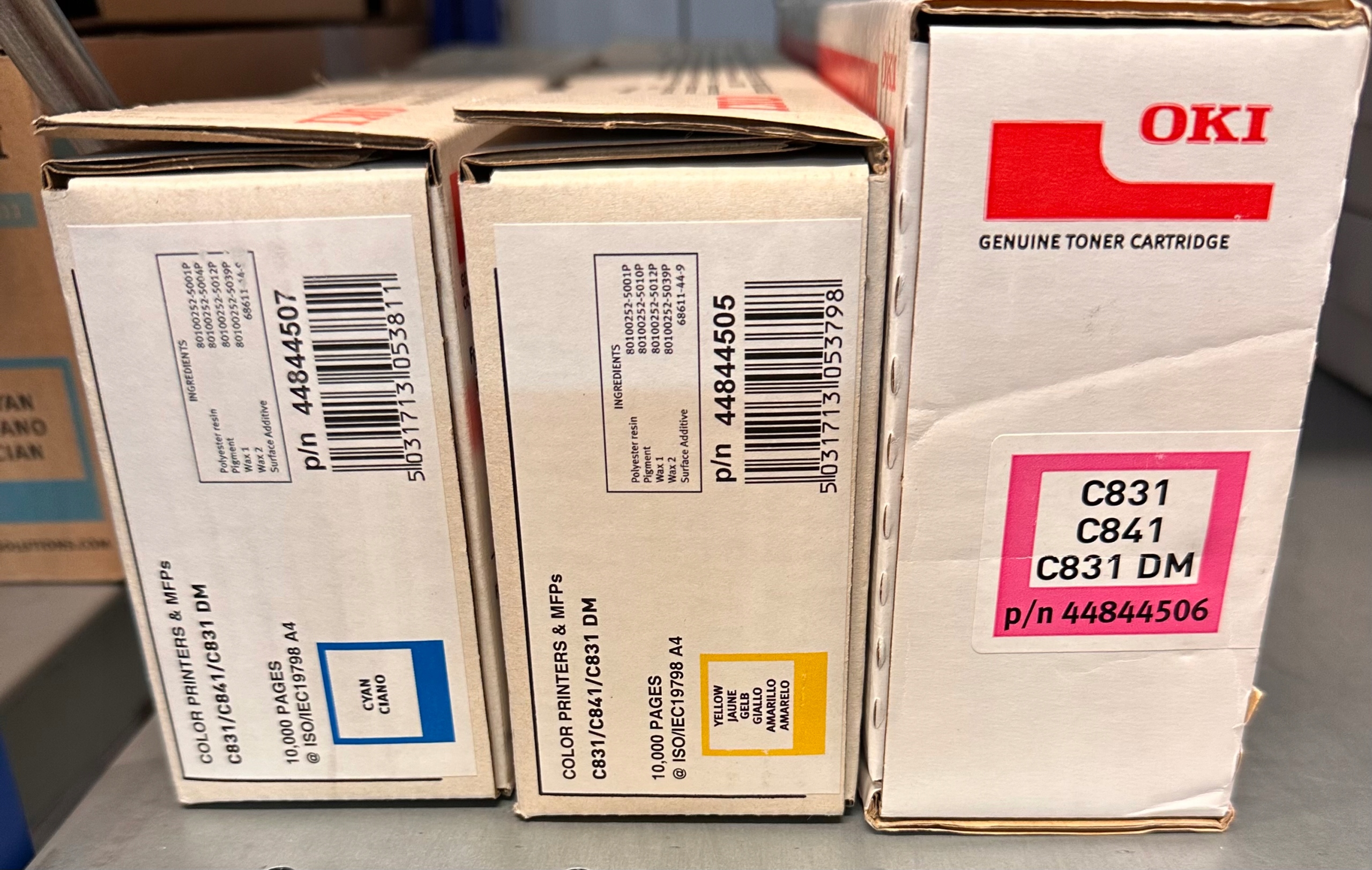 Toner Oki C831 C841 Žlutý (10K) 44844505 Originální