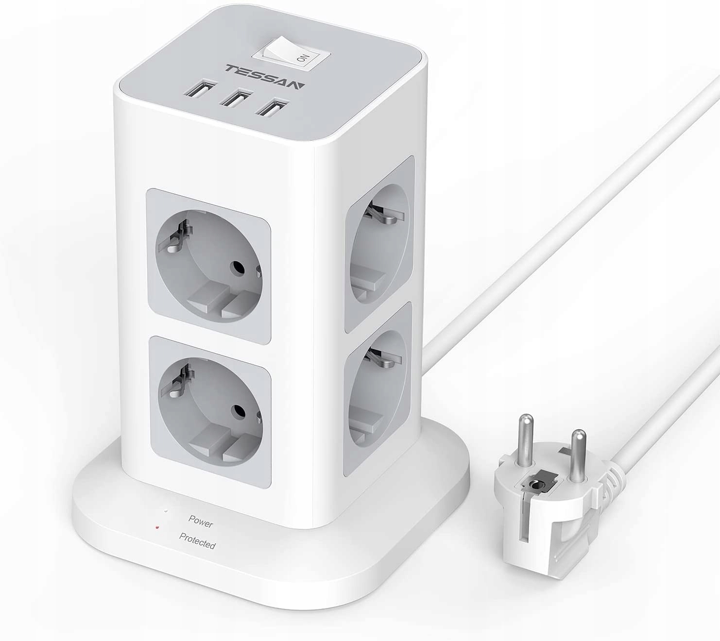 

Listwa Zasilająca Stojąca 8 Wejść 3 Usb 2M Kabel