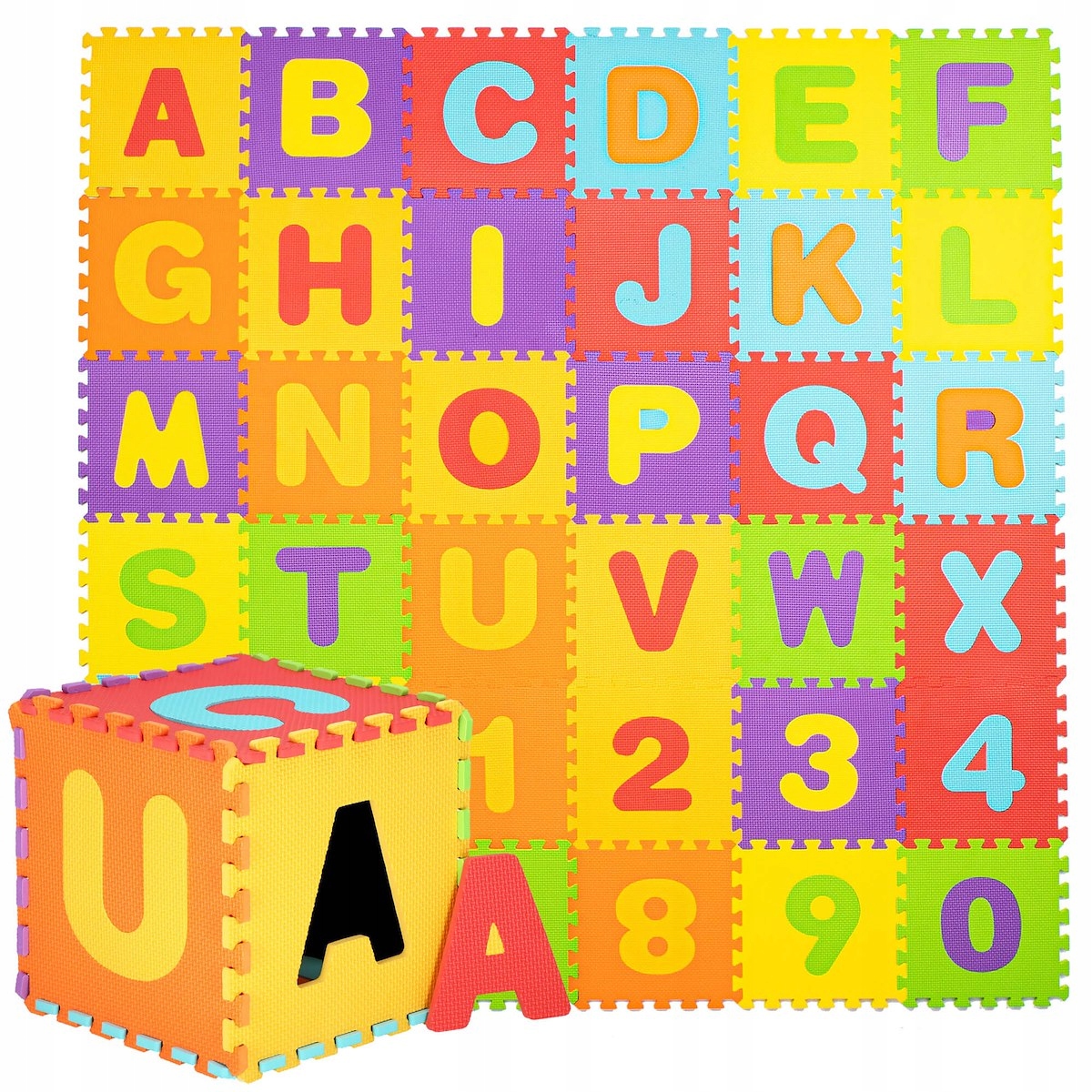 PUZZLE PIANKOWE MATA 172X172CM ALFABET CYFRY 86 EL