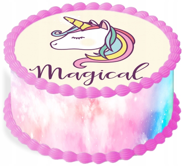 oplatek na dort 14 cm Jednorožec Unicorn Narozeniny
