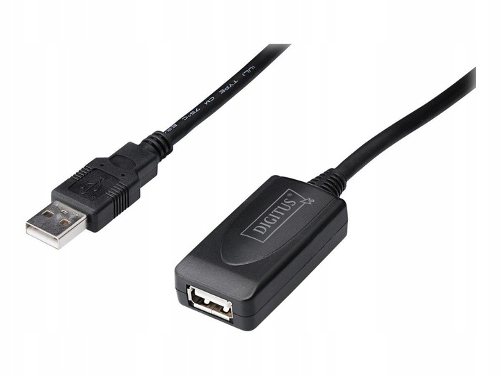 Aktivní prodlužovací kabel Usb 2.0 repeater 5 m, zesilovač signálu Plug&Play
