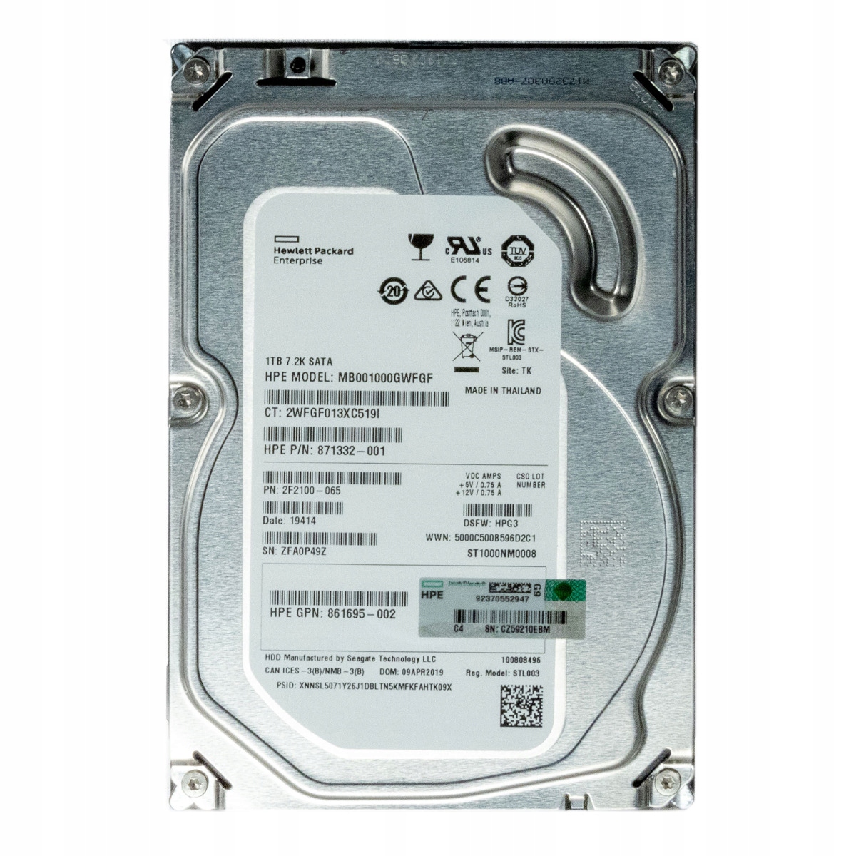 Hp 871332-001 1TB 7.2K 128MB Sata III 3.5'' MB001000GWFGF