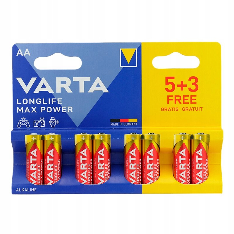 8x bateria AA / LR6 Varta Max Power 4706 (Max Tech)