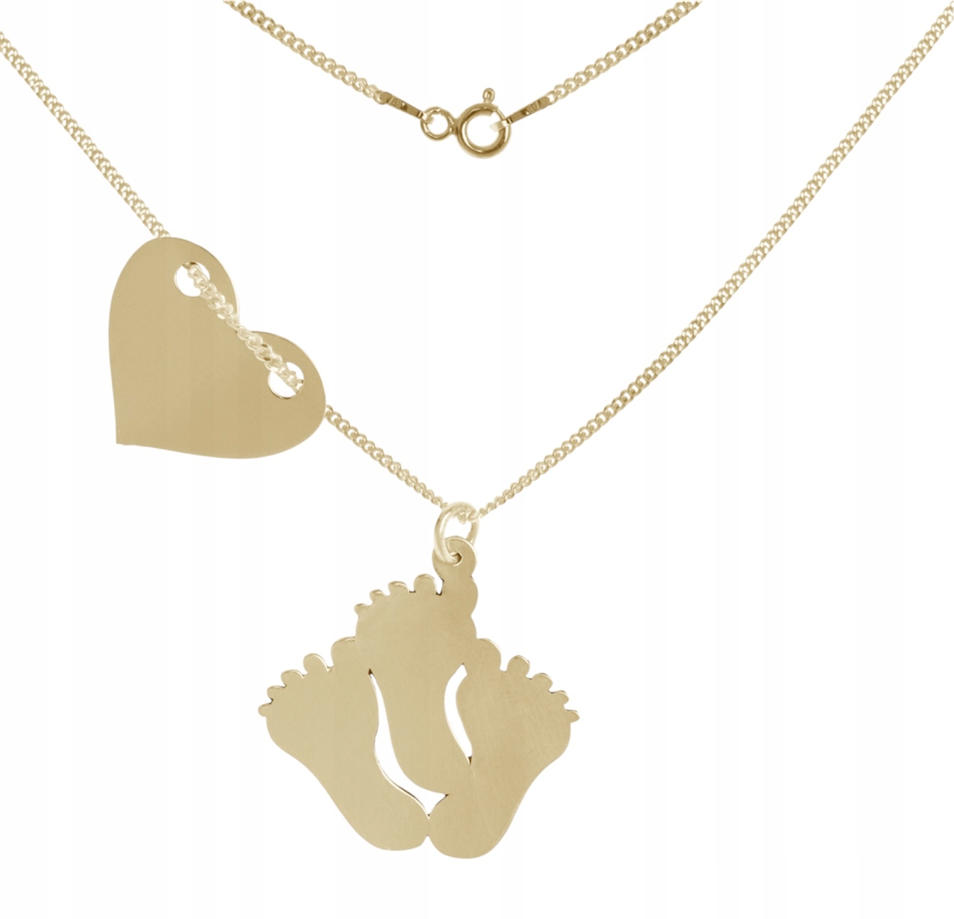 Pozlacený Náhrdelník Srdce Tři Nohy Stříbro 925 Gravírování