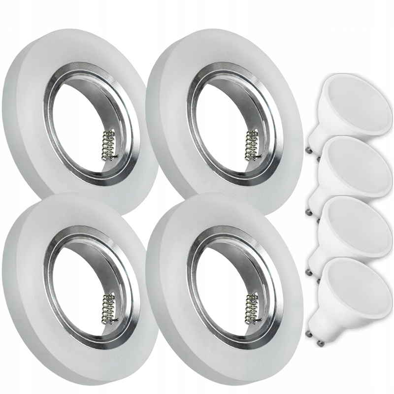 4X Skleněná Lampička Moderní Kulaté Stropní Svítidlo Kolo Silné Sklo Námraza 10W Led Žárovka