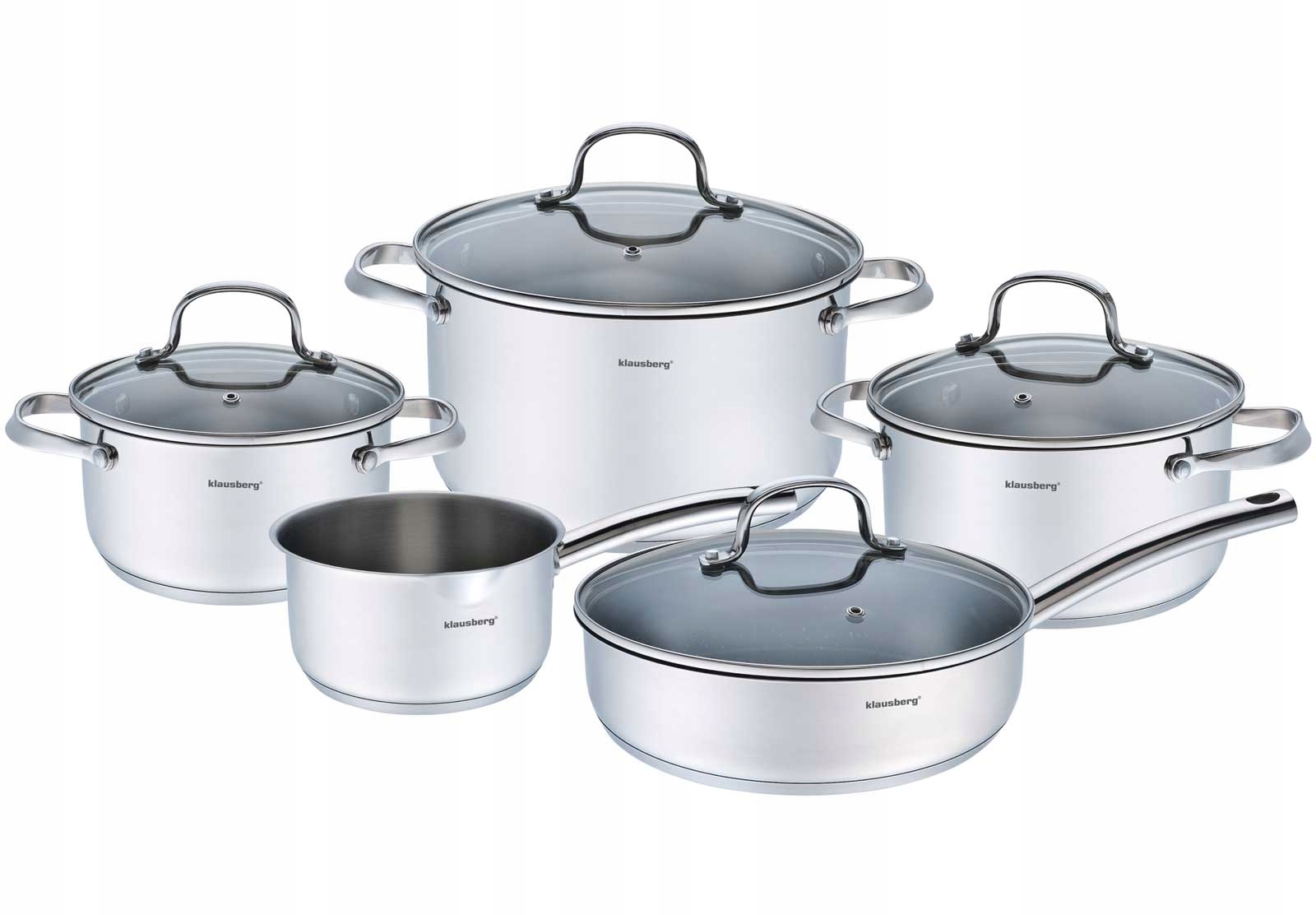 Súprava hrncov Klausberg KB-7215 Inox nerezová oceľ 9 ks