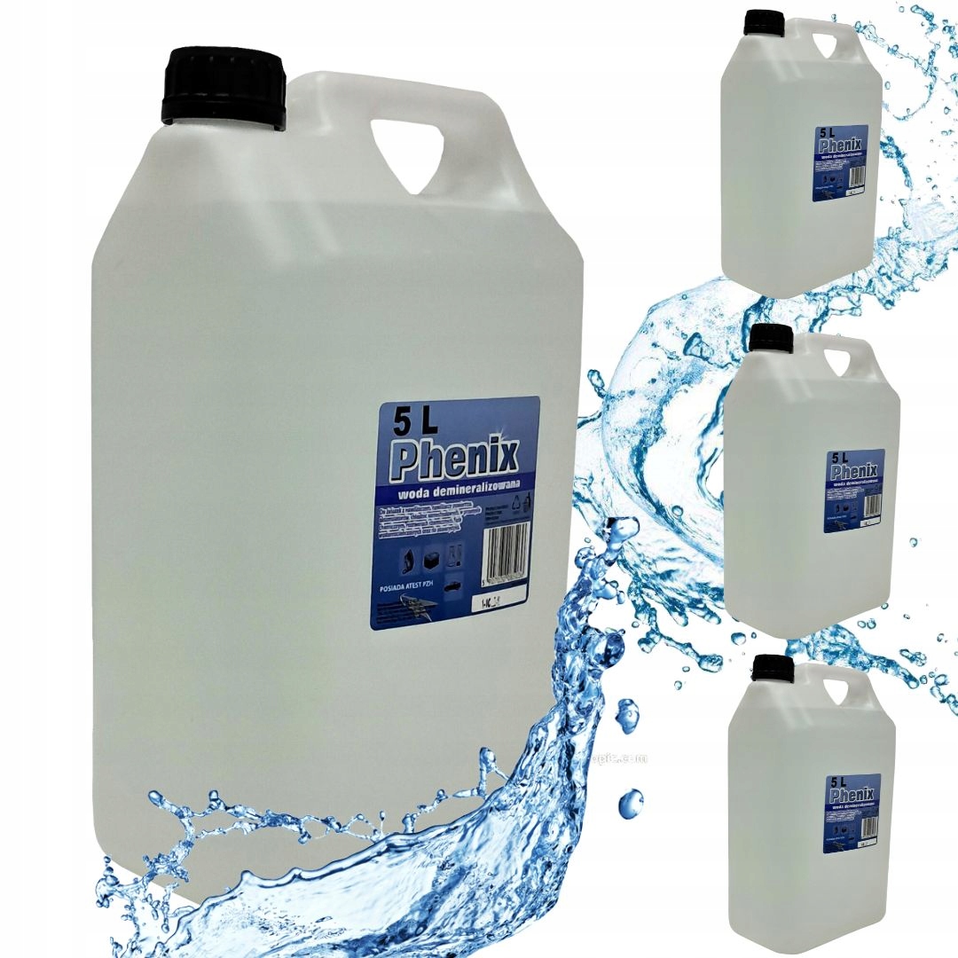 Woda demineralizowana destylowana 5L x4 do żelazka zestaw 20L PHENIX