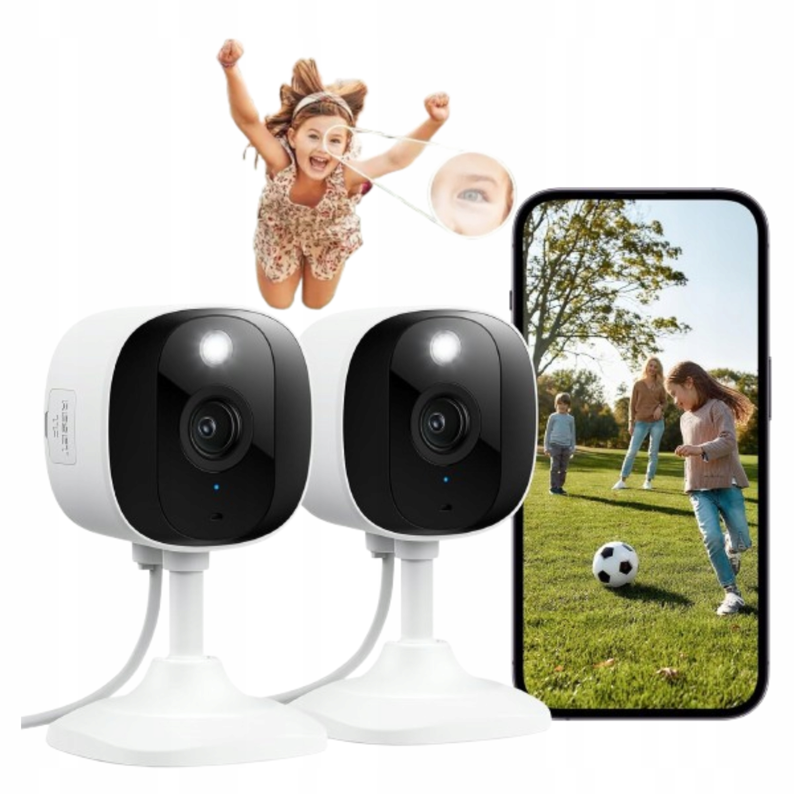 WiFi monitorovací kamera 2K Vodotěsné Noční Detekce osob 24/7