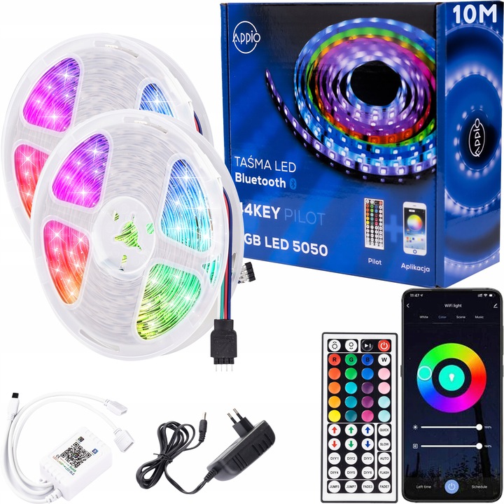 

Zestaw Taśma Led Rgb 10m Bluetooth Pilot Ir