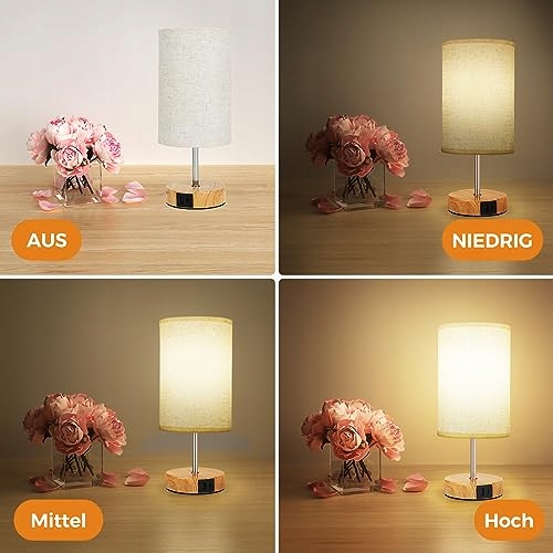 SURIIGHT LAMPKA NOCNA DOTYKOWA Z USB A C OŚWIETLENIE LED Z ŻARÓWKĄ — miniatura 2