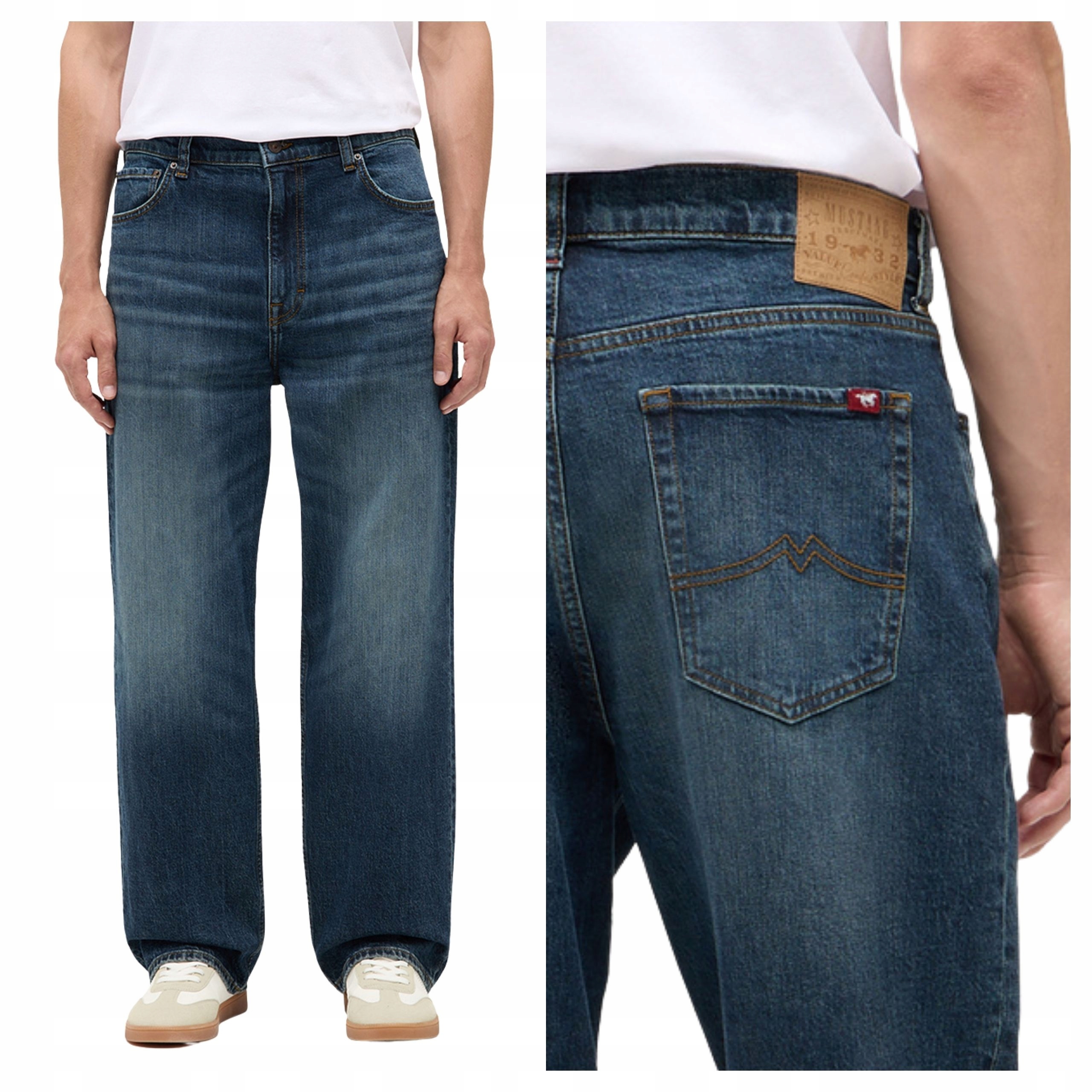 Pánské džíny Mustang Vermont Loose Modré Denim Klasické W32 L32