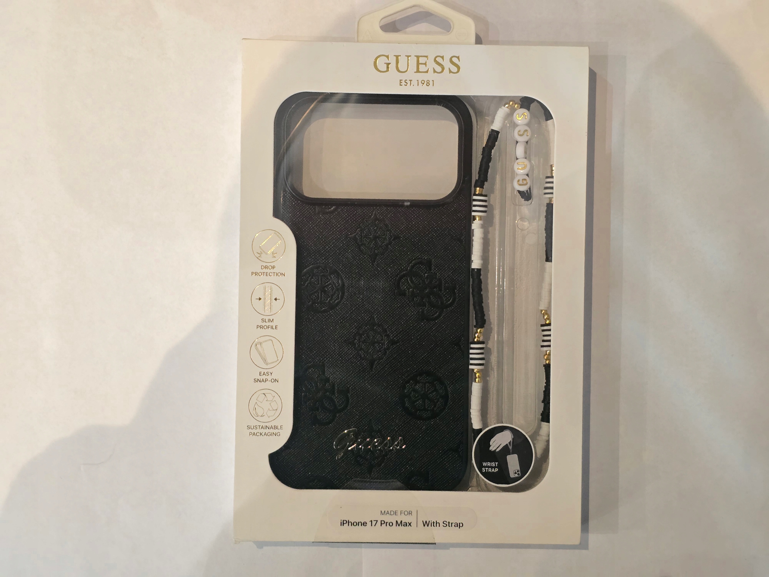Guess Case do Iphone 17 Pro Max Zawieszka Czarny