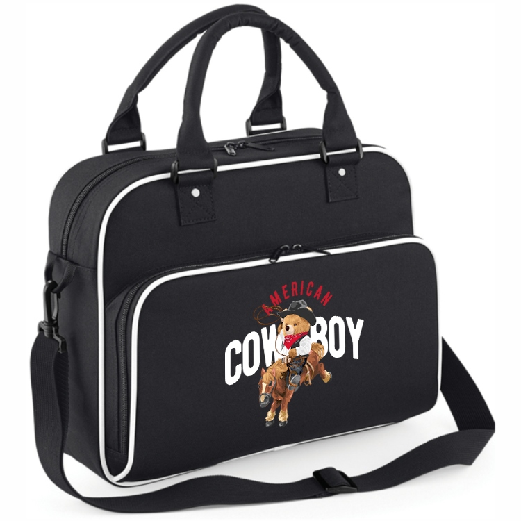 Torba Sportowa Czarna Na Siłownie Trening Do Szkoły Teddy Bears Cowboy