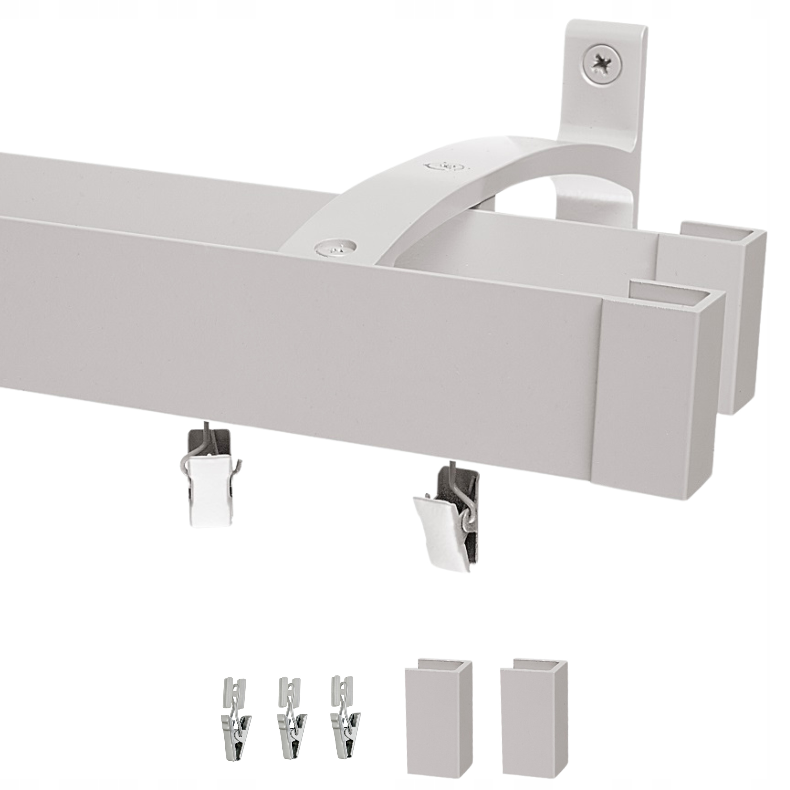 Voppi Dvojitá Garnýž Modern S Žabkami 520 CM Inox