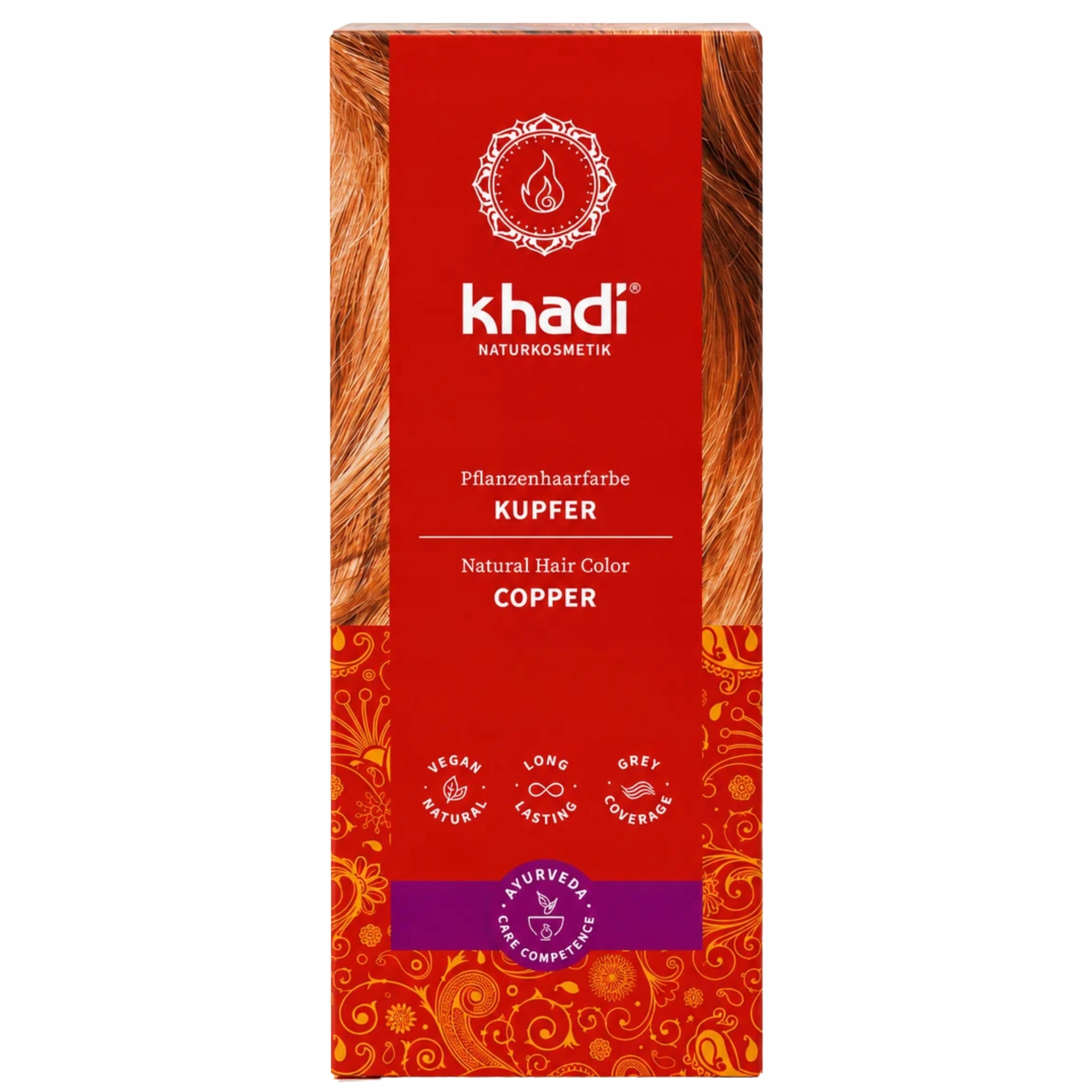 Farba do włosów Naturalna Henna Miedziana Khadi Copper 100g