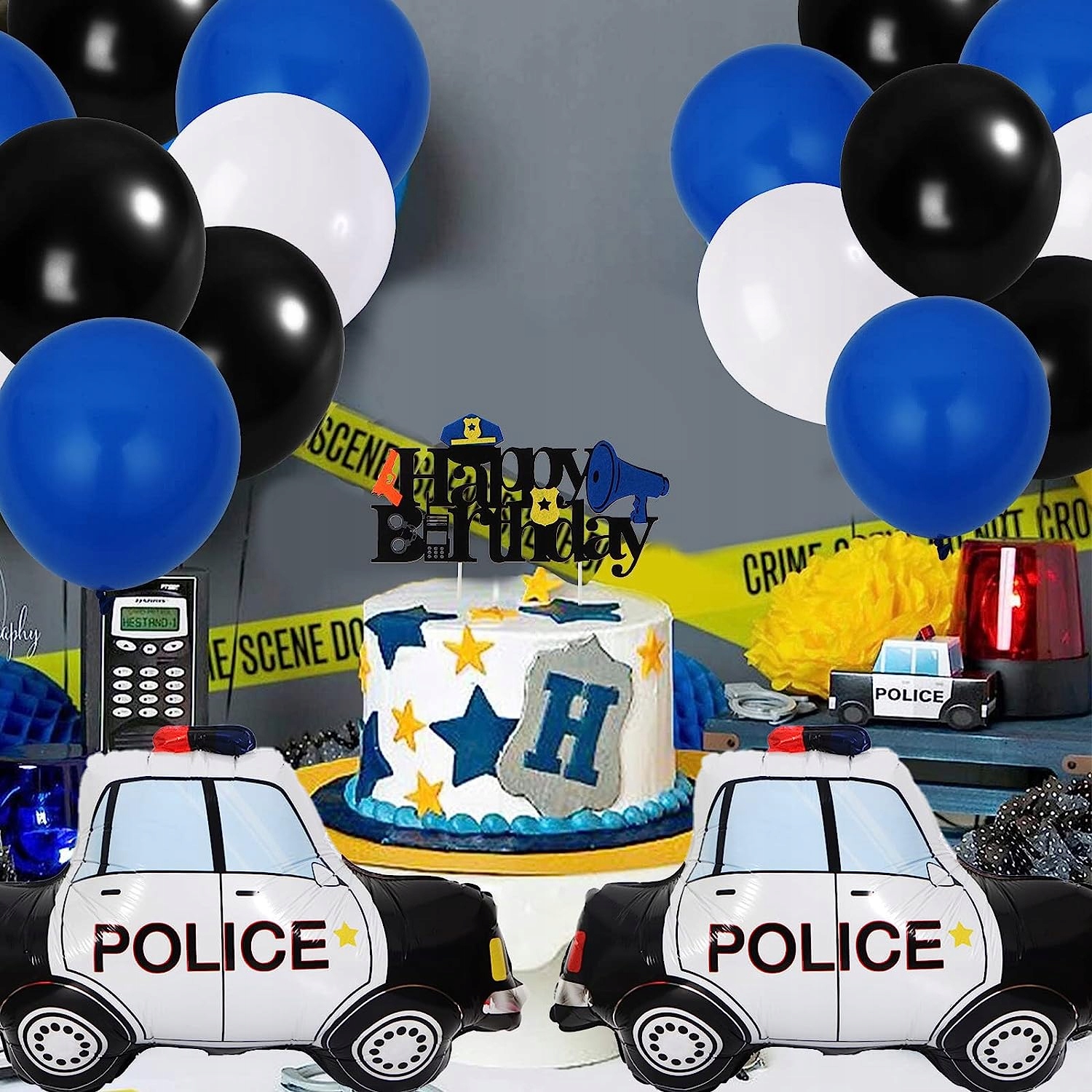 ZESTAW DEKORACJI NA 6 URODZINY RADIOWÓZ POLICJA Marka inna marka