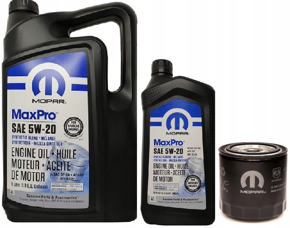 MOPAR 5W20 6L + FILTR OLEJU 0FE00292/MO-090/PH16