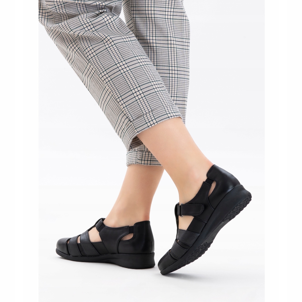 Sandały półbuty TĘGOŚĆ H oddychające RZEPY lekkie MIĘKKIE Wojtyłko Rozmiar 38