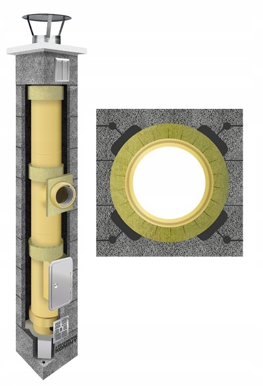 Keramický komínový systém fi 200 7 m, kompletní sada 36 x 36 cm