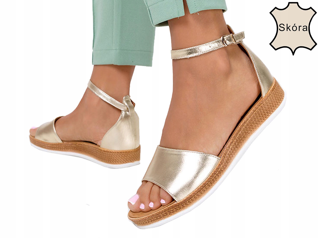 

Modne Sandały Wygodne Damskie Buty Polska Skóra 37