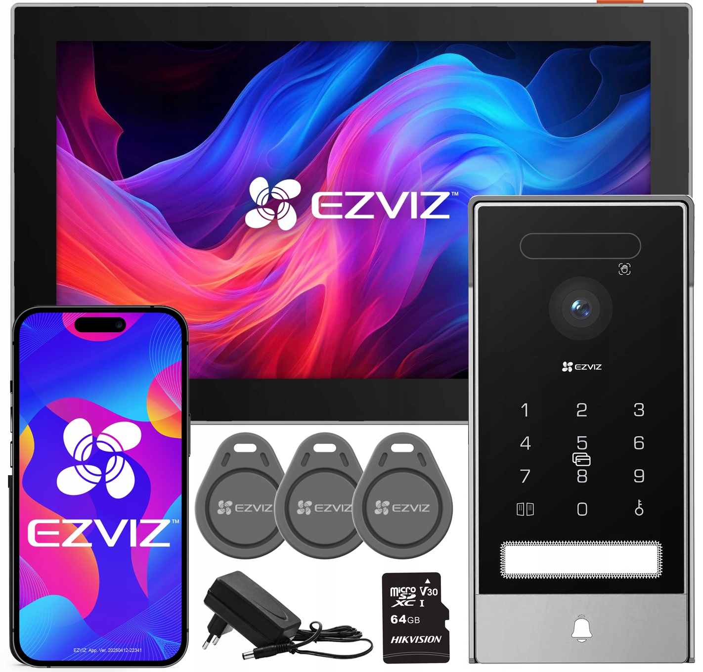 Videovrátnik WiFi HP7 Pro Ezviz 4K Brána karta microSD 64 Gb