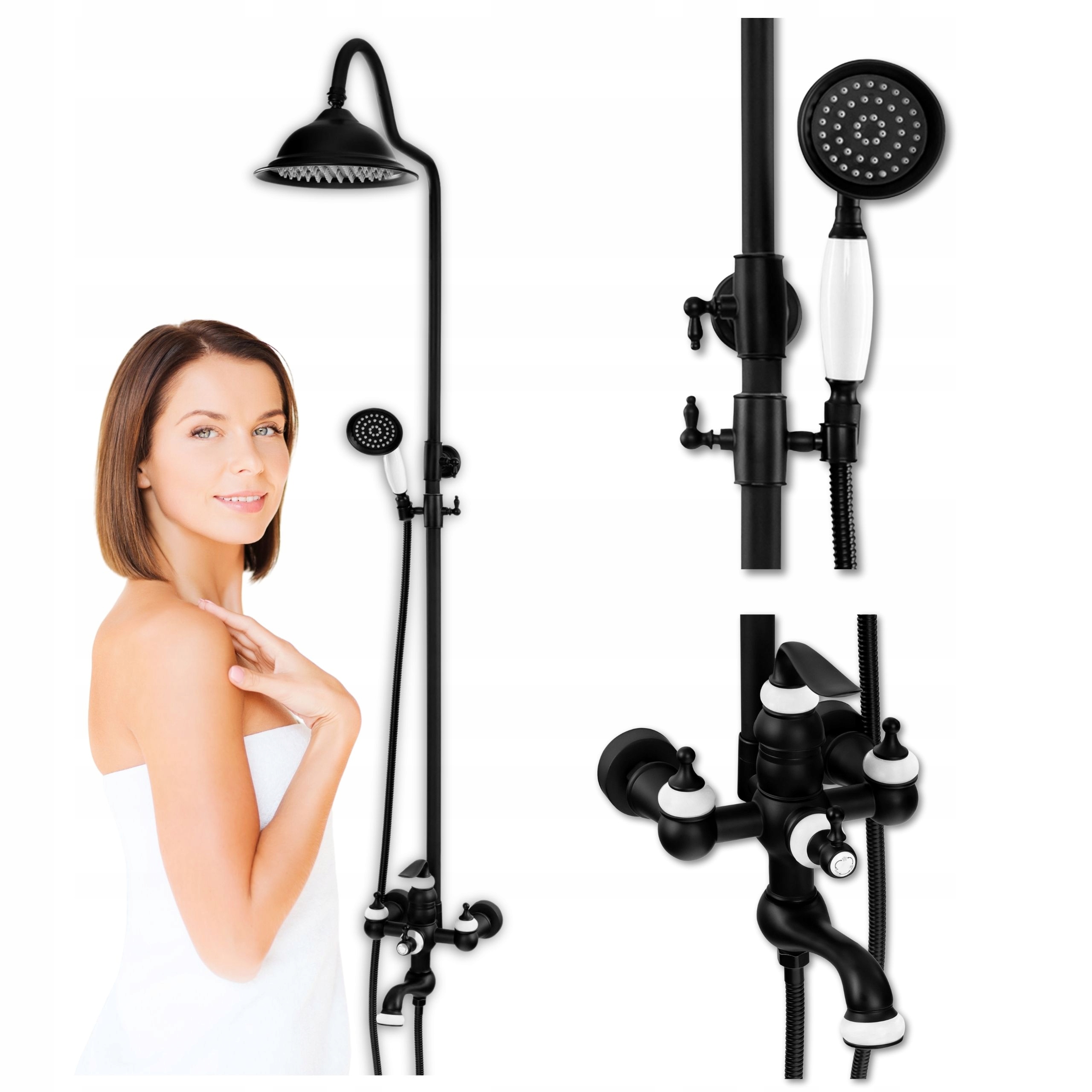 Sprchový Set Na Omítku Matilda Retro Černý