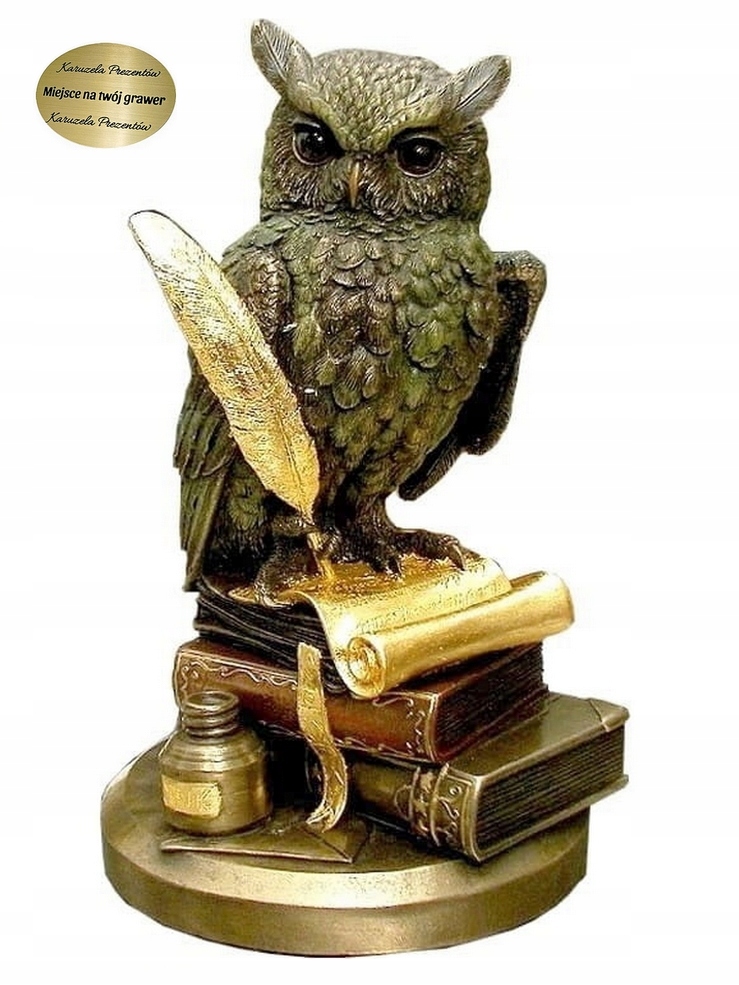 Múdra Sova S Perom Na Knihách Veronese Darček Pre Učiteľku Gravírovanie