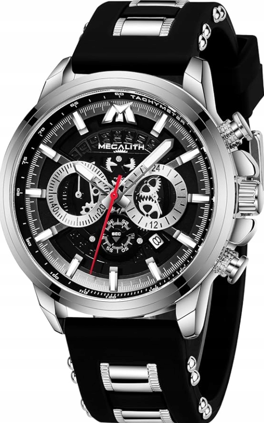 Pánské hodinky Megalith Quartz stříbrné černé