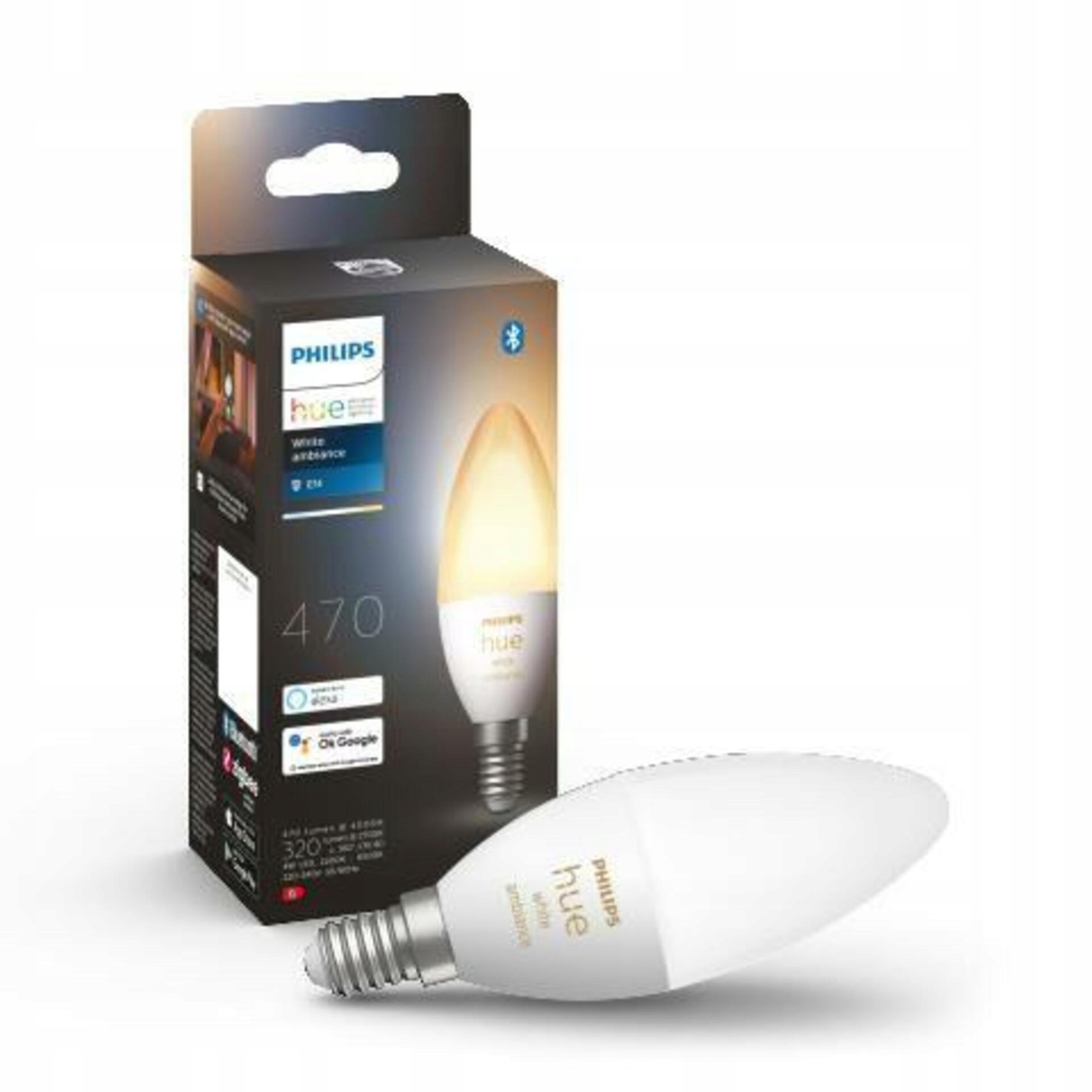 Philips Hue Wa Led žárovka E14 B39 4W 470lm, stmívatelná, chytré scény