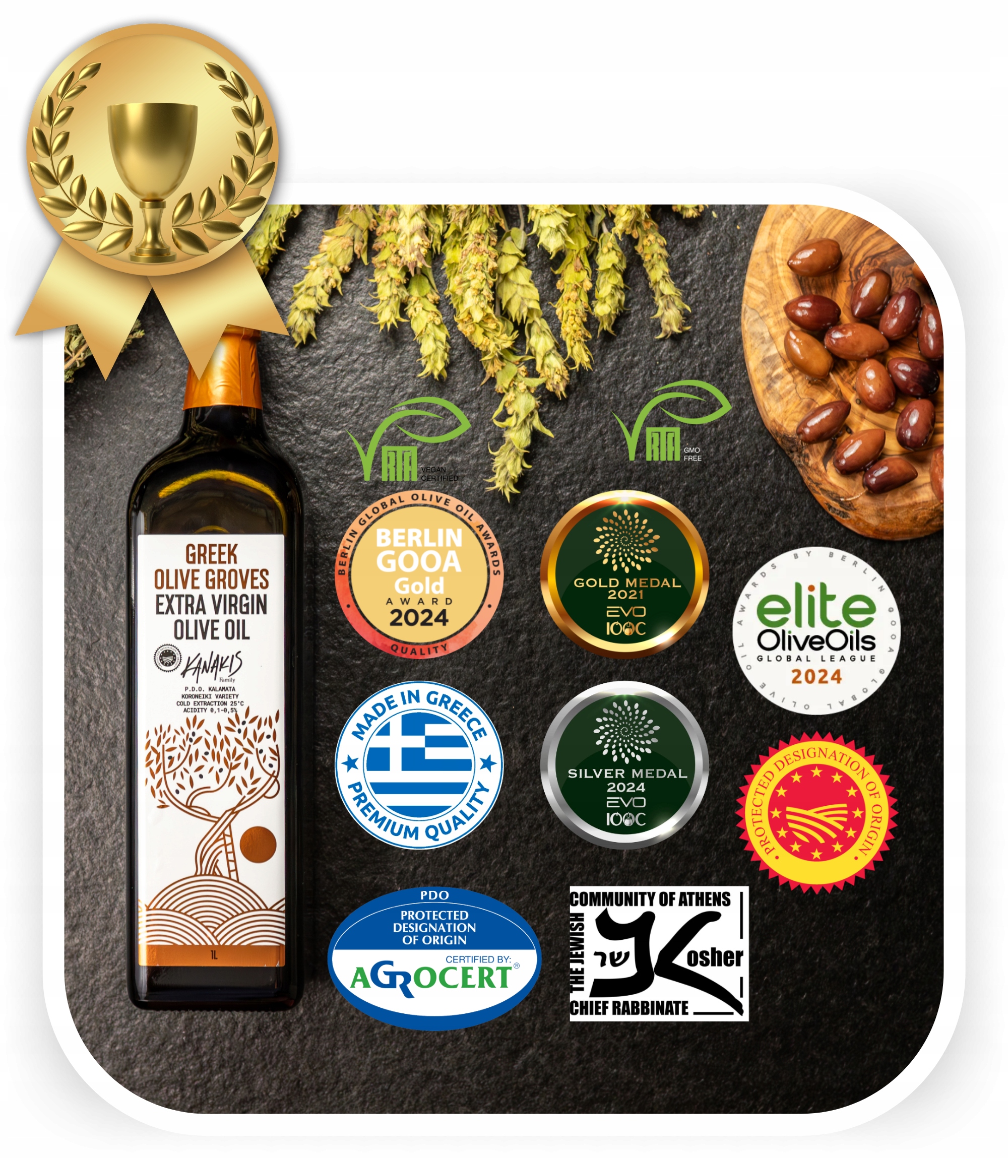 Oliwa Extra Virgin tradycyjna Grecka, Delikatna 1l - ŚWIEŻY ZBIÓR 2024/2025 Kod producenta OLIWA Z OLWIEK TŁOCZONA NA ZIMNO