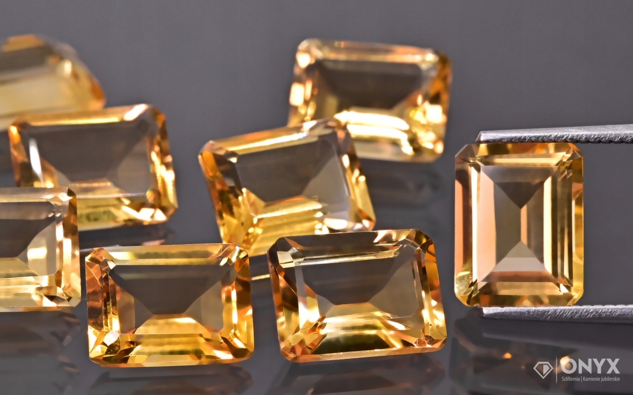 Citron fazetovaný oktagon 10x8 mm