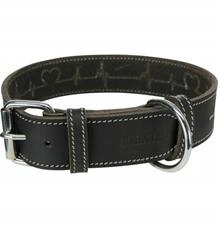Rustic kožený obojek Heartbeat černá Varianta: L:47-55cm/40mm